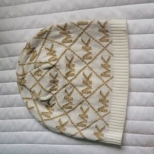 Michael Kors Micheal Kors Logo Beanie, Cream, Gold